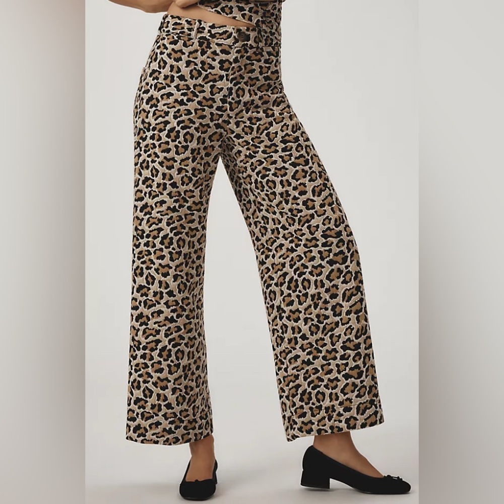 Maeve - Ettie Knit High-Rise Crop Wide-Leg  NWT